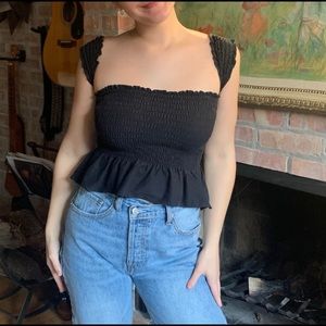 Truly Madly Deeply UO Off-The-Shoulder Smocked Top